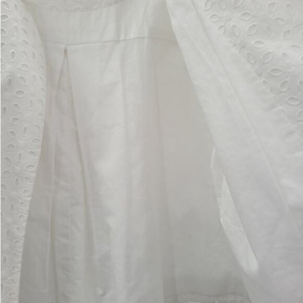 Michael Kors White Eyelet Lace Short Sleeve‎ Open Cropped Swing Jacket - Picture 7 of 14